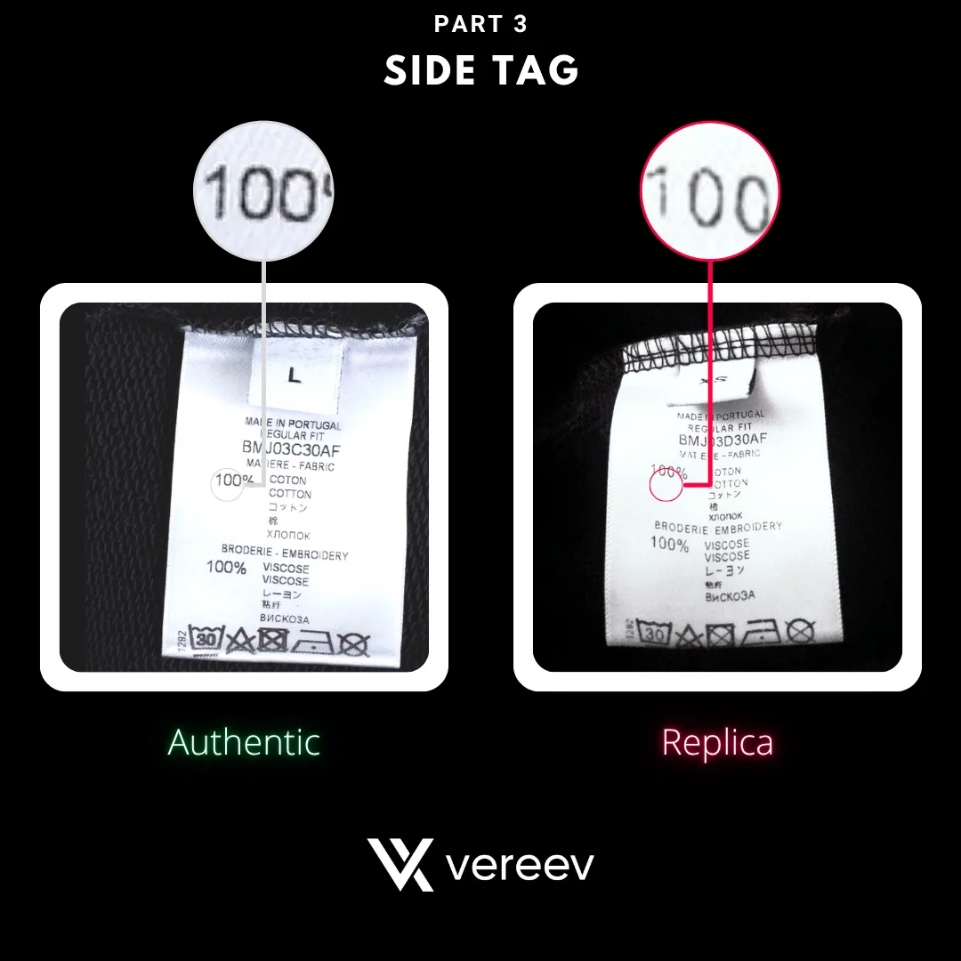 Givenchy Rainbow hoodie care-label numeric detail comparison
