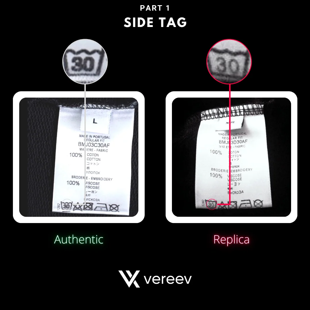 Givenchy Rainbow hoodie authentic and replica size marking