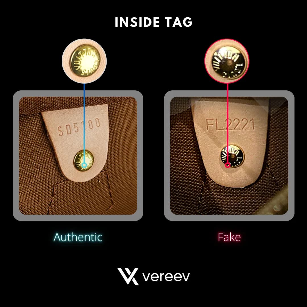 Louis Vuitton Speedy 30 interior production-tag real vs fake