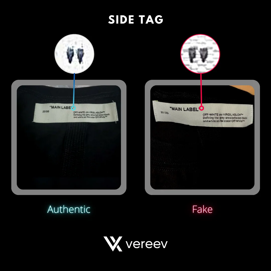 Off-White Caravaggio T-shirt authentic and fake neck label