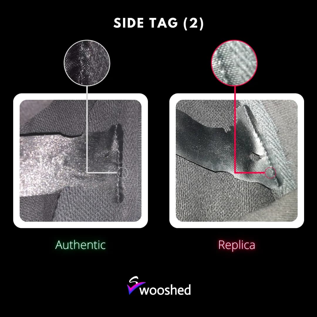 Vlone x Palm Angels hoodie inner side tag real vs fake comparison